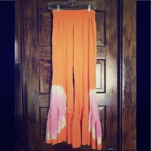 Surf Gypsy tie dye bell bottom pants, 100% rayon